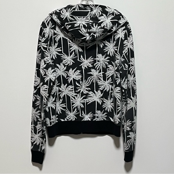 PINK by Victoria’s Secret Black white palm tree print full zip hoodie jacket - Picture 3 of 6